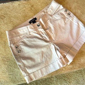 WHBM dressy khaki shorts, menswear classic with Silver